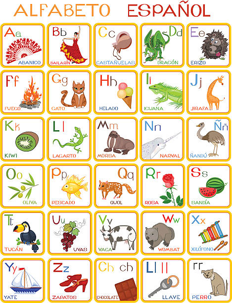 spanish alphabet - 西班牙語 幅插畫檔、美工圖案、卡通及圖標