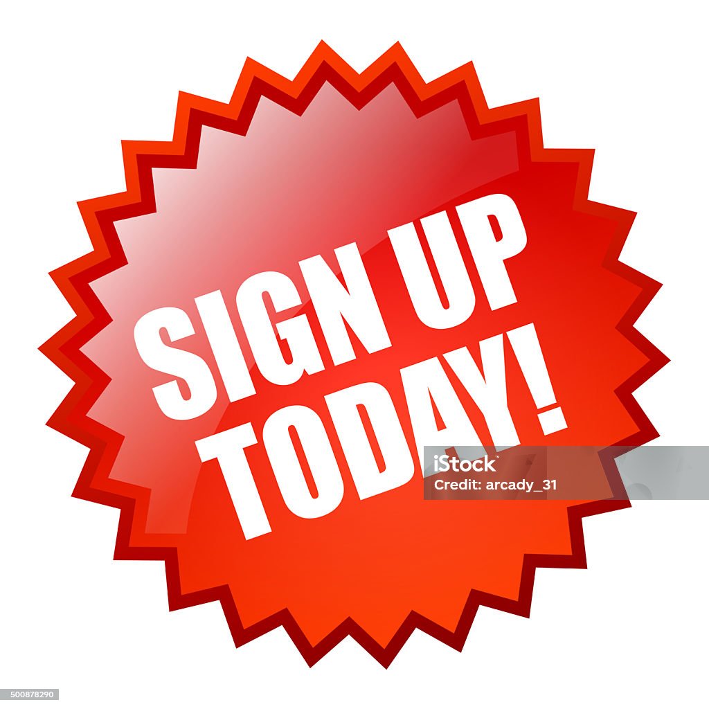 Sign up today star Sign up today star icon 2015 Stock Photo