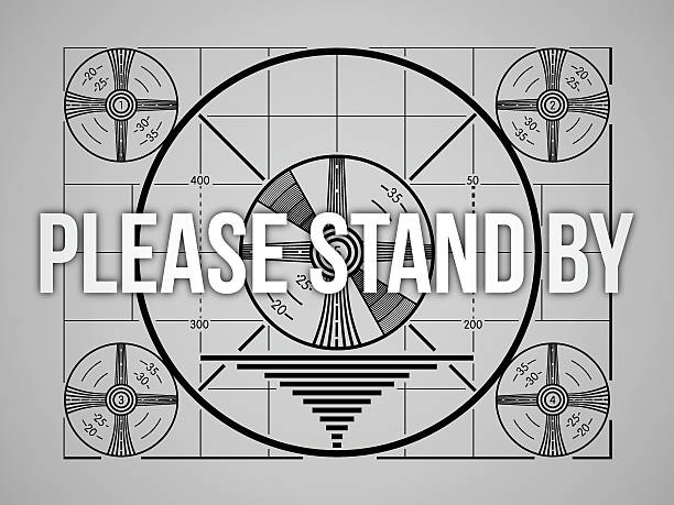 please stand by - kötü durumda stock illustrations