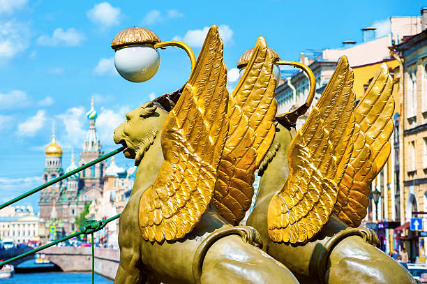istock Griffins on Bank bridge, St Petersburg 500879220