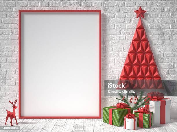 Modelo Para Cima Em Branco Foto Frame Decoração De Natal - Fotografias de stock e mais imagens de Natal
