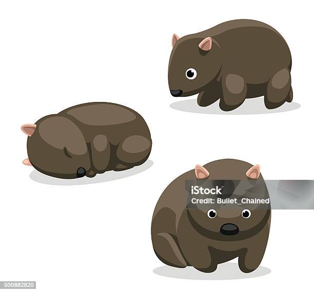 Wombat Cartoon Vector Illustration 1 Stock Illustration - Download Image Now - Wombat, Animal, Animal Wildlife