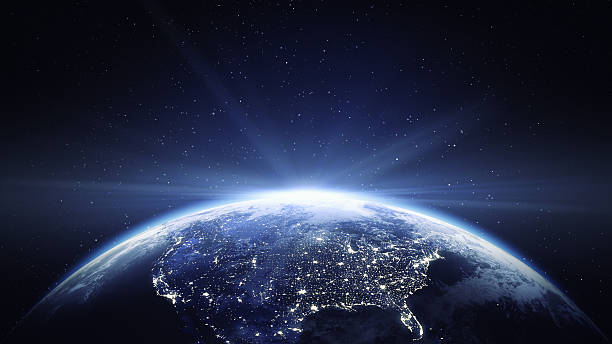 istock Earth View From Space With Sun Flare - North America 500883304
