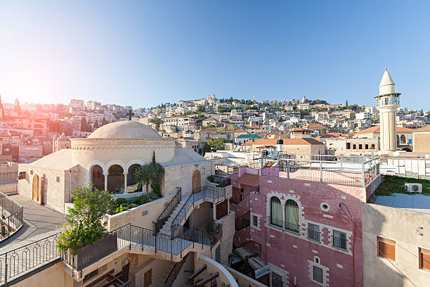 Cityscape of Nazareth in Israel stock photo