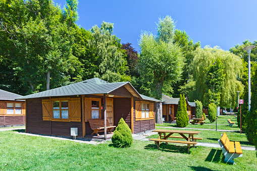 Small holiday cottages  at summer camping