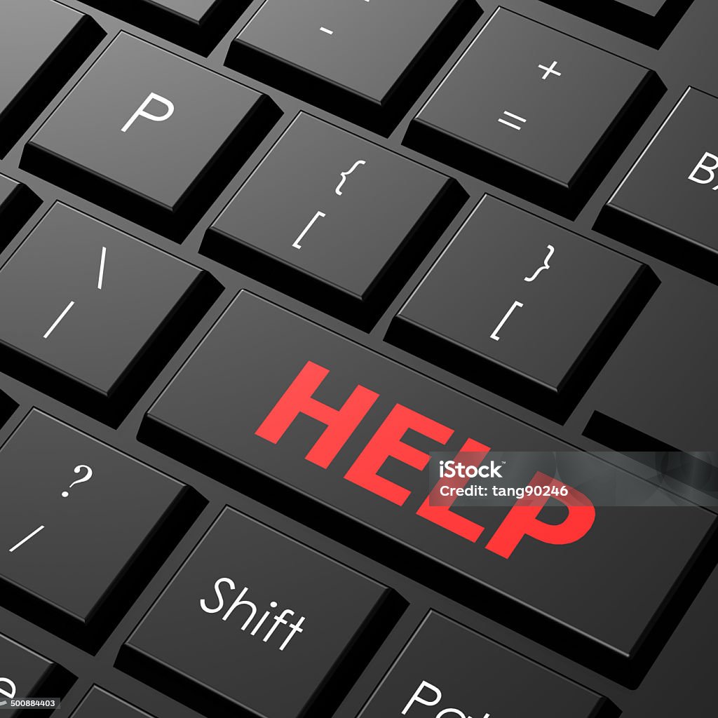 Keybord For Help Keyboard Help Stock Photo - Download Image Now - Assistance, Computer ...