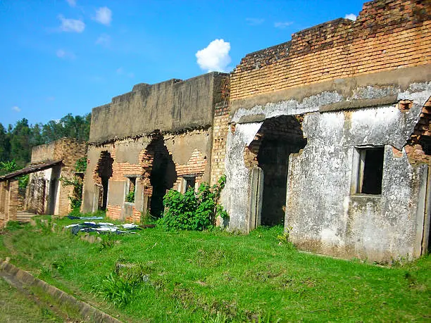 Abandoned Buildings from the Violence of the Genocide Rwanda