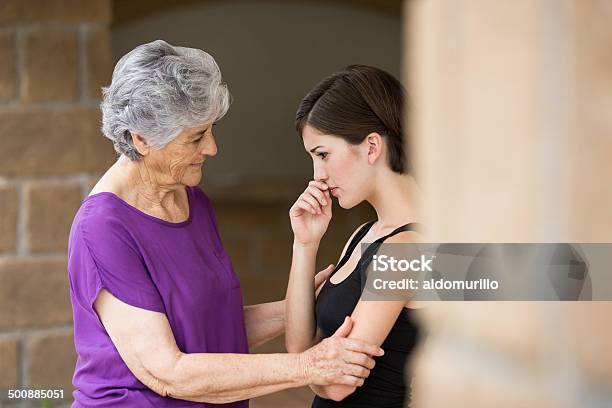 Grandmother Showing Support Stock Photo - Download Image Now - 20-29 Years, 80-89 Years, Adult