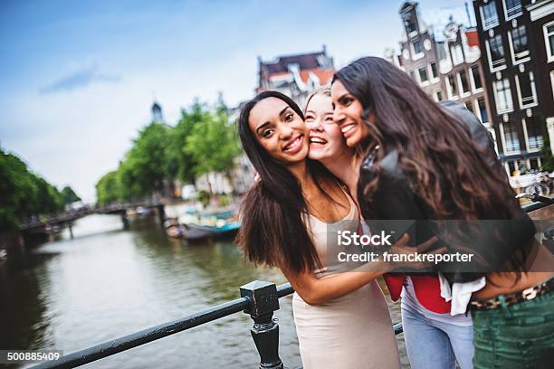 Friends Happiness In Amsterdam Stock Photo - Download Image Now - Amsterdam, Friendship, Teenager