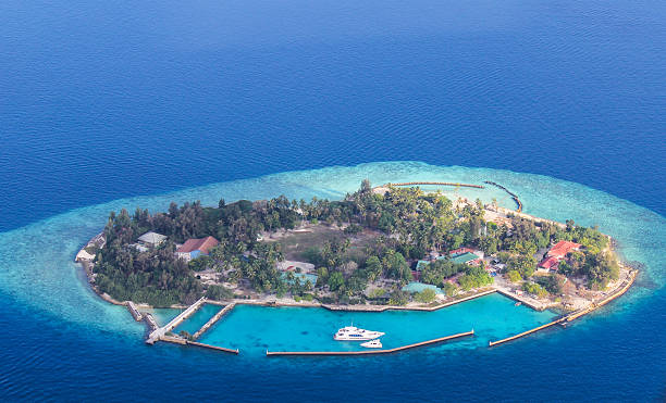 istock Bird eye view at the Indian Ocean, Maldives 500885480