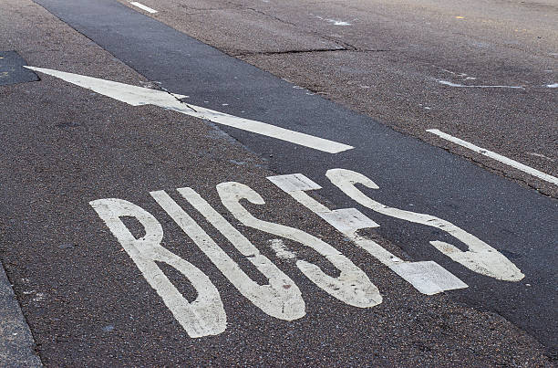 istock Bus lane sign on the street 500885941