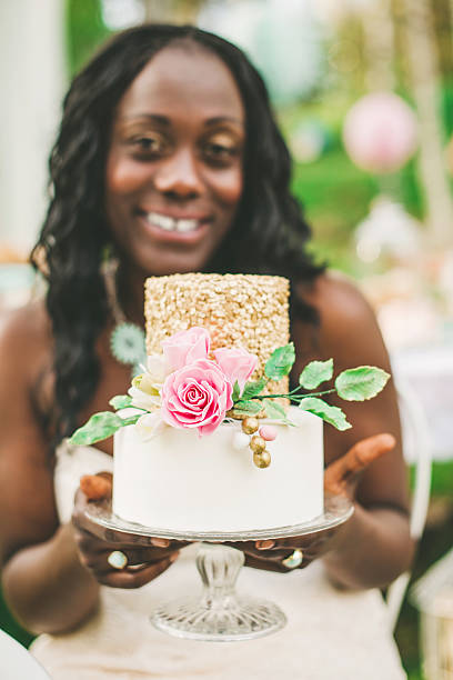 istock Beautiful woman with beautiful cake 500887041