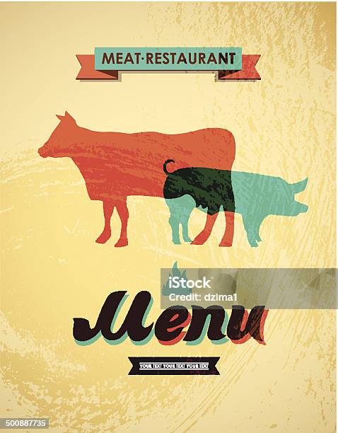 Meat Menu Vector Illustration Stock Illustration - Download Image Now - Backgrounds, Barbecue - Meal, Barbecue Grill