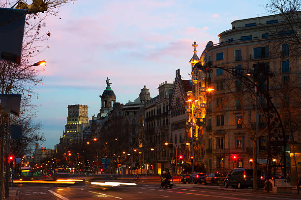 istock Passeig de Gracia in winter evening. Barcelona 500888175