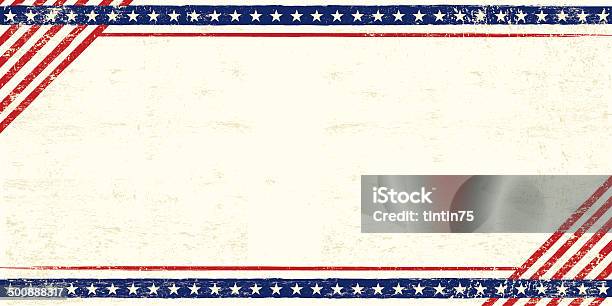 American Grunge Postcard Stock Illustration - Download Image Now - Backgrounds, Patriotism, Border - Frame