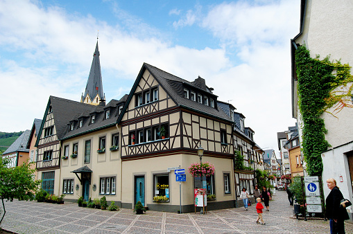 Kempten, Germany - September 13: historic buildings at the famous old town of Kempten on September 13, 2022
