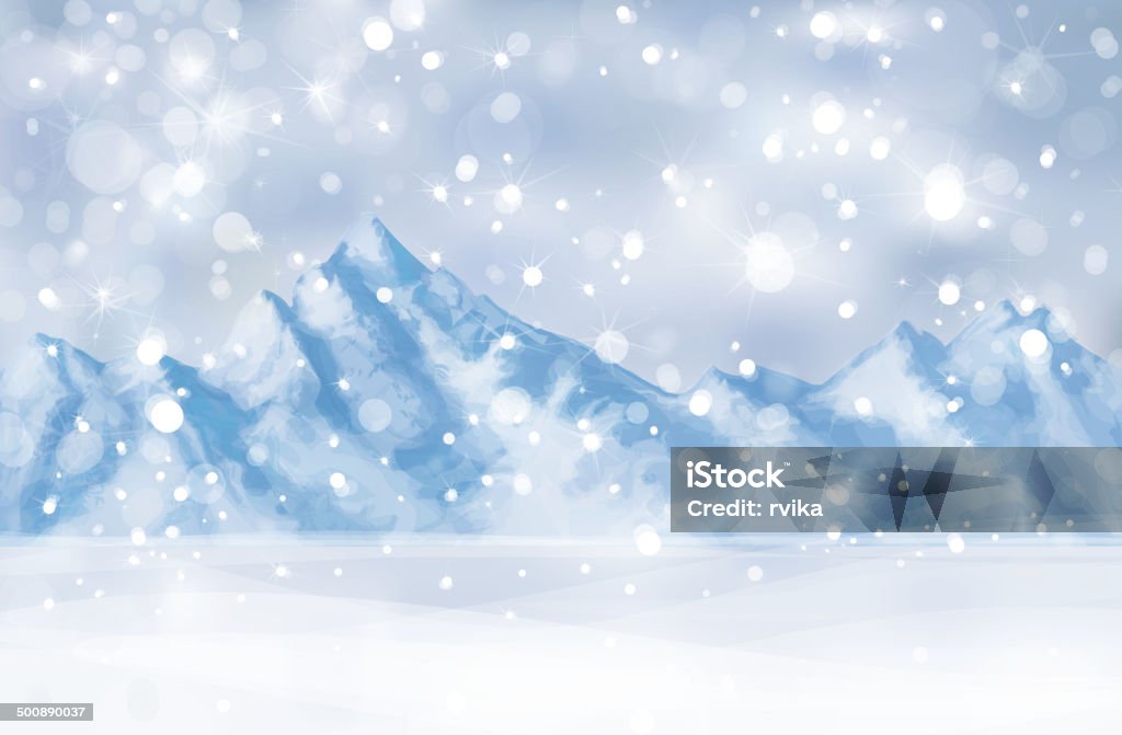 Wektor z zimowym scena z góry w tle. - Grafika wektorowa royalty-free (Alpy)