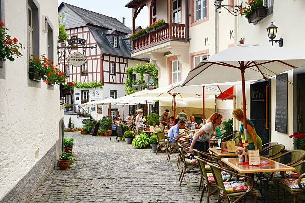 Village Alken, Rhineland-Palatinate, Germany, Europe.\nVillage Alken overlooking the Moselle river and the village opposite.