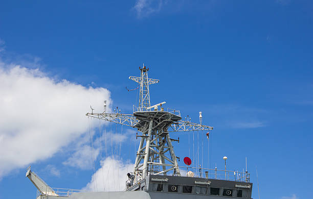 istock Radar tower on the modern warship 500891151