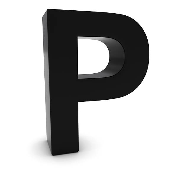 istock Black 3D Uppercase Letter P Isolated on white with shadows 500896968
