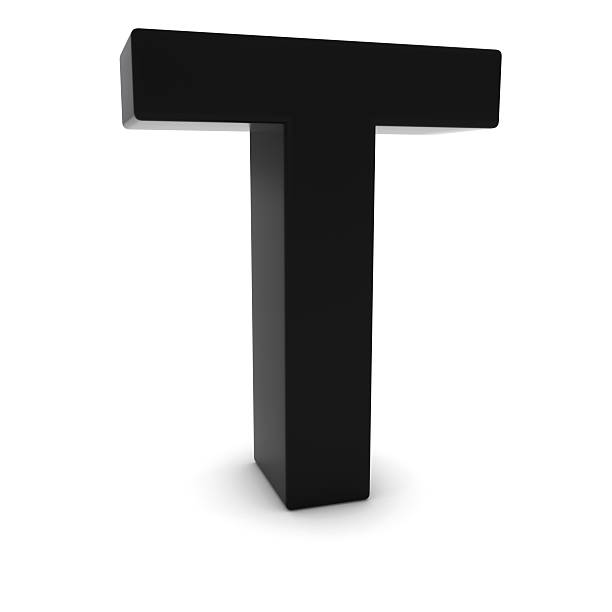 istock Black 3D Uppercase Letter T Isolated on white with shadows 500897024