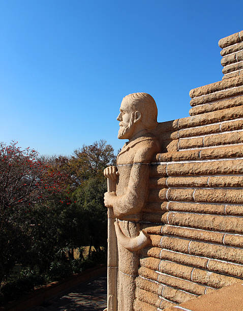Pretoria, South Africa - August 8, 2015: A statue of Piet Retief, a South African Boer leader and a key figure in the Great Trek, at the Voortrekker Monument.