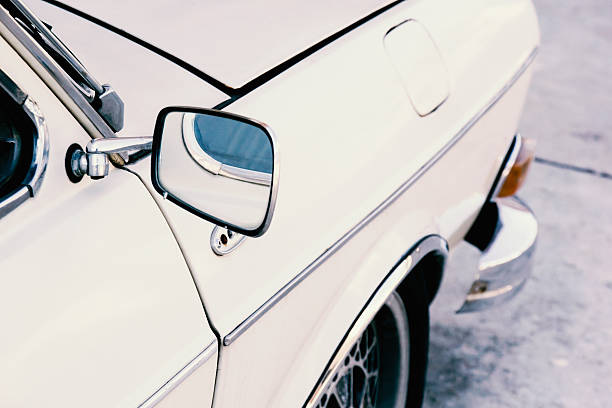 istock Vintage back mirror of classic car 500898254