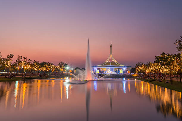 istock Beautiful building in public park with twilight sky. 500898862