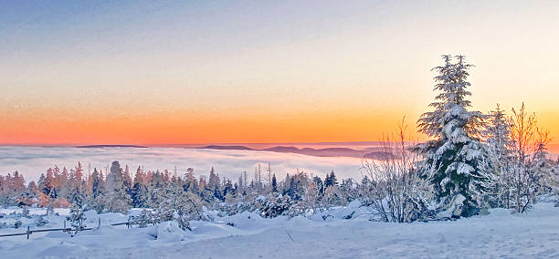 istock Snow landscape in the evening with sunset 500903266