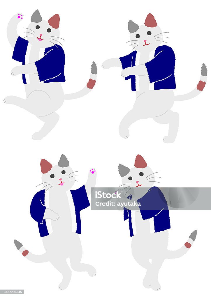 Danse chat calico - clipart vectoriel de Animaux de compagnie libre de droits