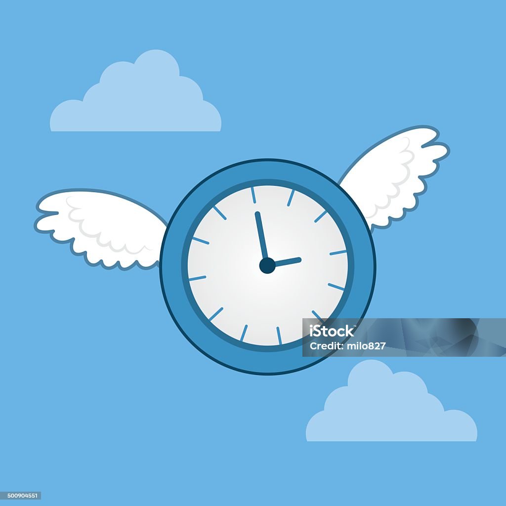 El tiempo vuela Wings - arte vectorial de Aguja de Reloj libre de derechos