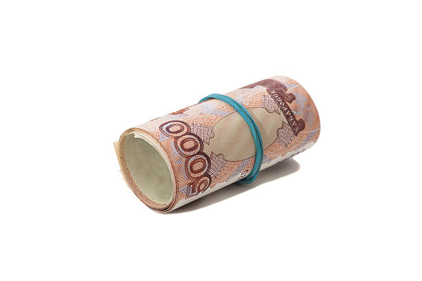 istock Roll of Russian money with rubber band 500905349