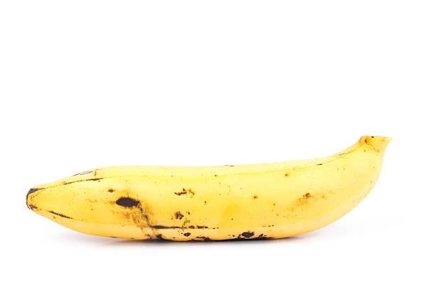 istock Ripe organic banana on white background 500905786
