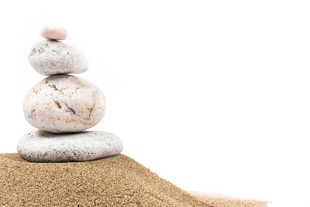 istock Relaxing on the beach, stones on white background 500905814