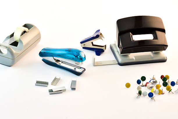 istock Office supplies, staplers, adhesive tape 500907868