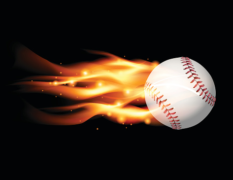 Vector Flaming Baseball Illustration