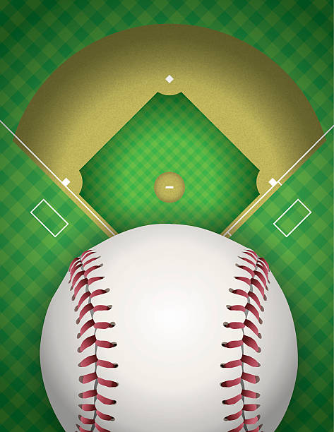 бейсбол и бейсбольном поле иллюстрация - minor league baseball stock illustrations