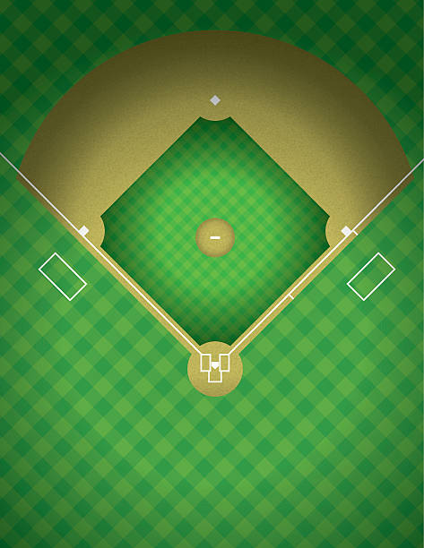 ilustrações de stock, clip art, desenhos animados e ícones de ilustração vetorial do campo de basebol - baseballs baseball baseball diamond infield