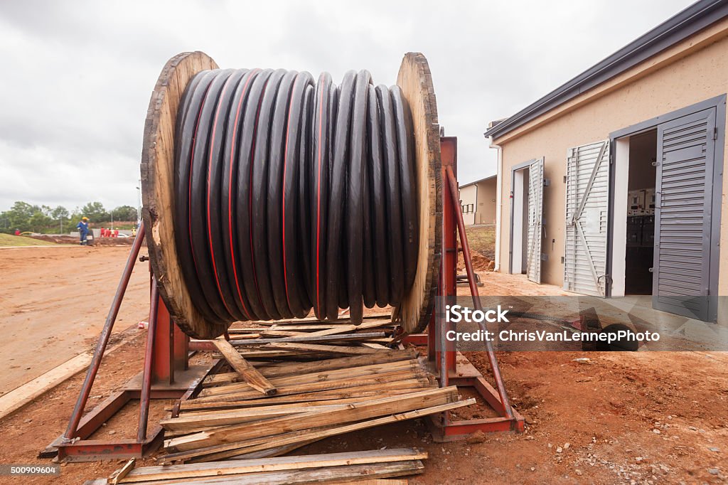 Electrical Cable Rool Electricity Cable Roll Construction Stock Photo - Download Image Now ...