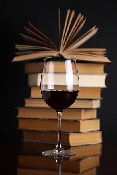 istock Wine glass and books 500910747