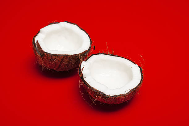 two half coconuts parts