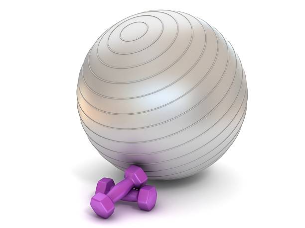 istock fitness ball and weights isolated 500911377