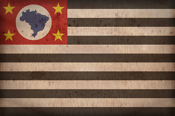 istock Sao Paulo flag pattern on fabric texture,retro vintage style 500911768