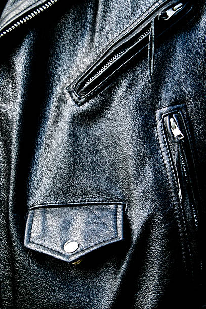 istock high contrast black leather biker jacket detail 500922363