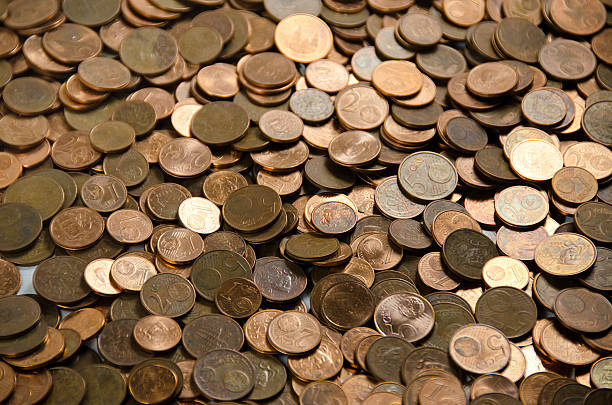 centesimi di euro - french coin coin currency french currency foto e immagini stock