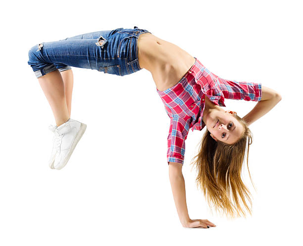 istock Young girl in jeans modern dancer 500924526
