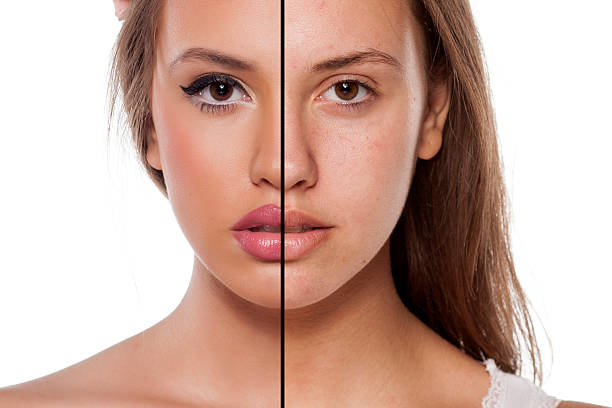 avant et après le maquillage - make over series photos et images de collection