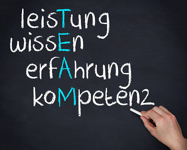 istock Hand holding a chalk and writing anagram in german 500925787