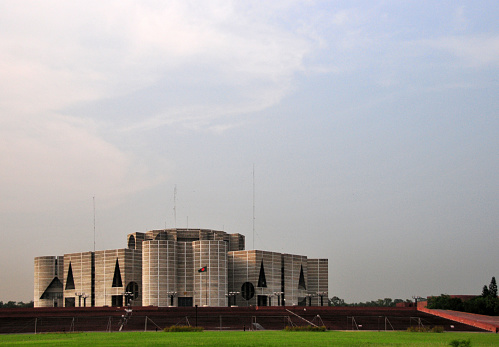 Dhaka / Dacca, Bangladesh: the parliament - concrete building of the National Assembly of Bangladesh - Sher-e-Bangla Nagar - Tejgaon - photo by M.Torres