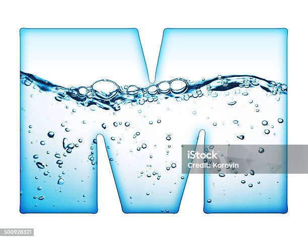 One Letter Of Water Wave Alphabet Stock Photo - Download Image Now - Abstract, Alphabet, Blue